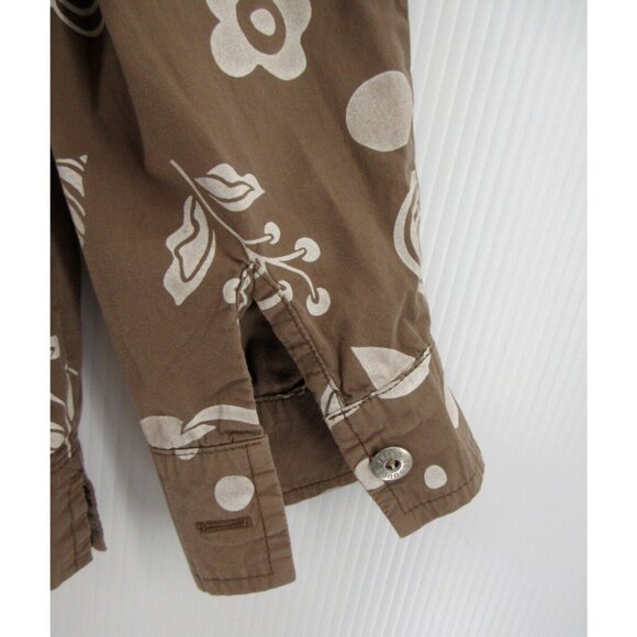 Fresh Produce Top Small Button Down Shacket Floral Pockets Cotton - Picture 3 of 10
